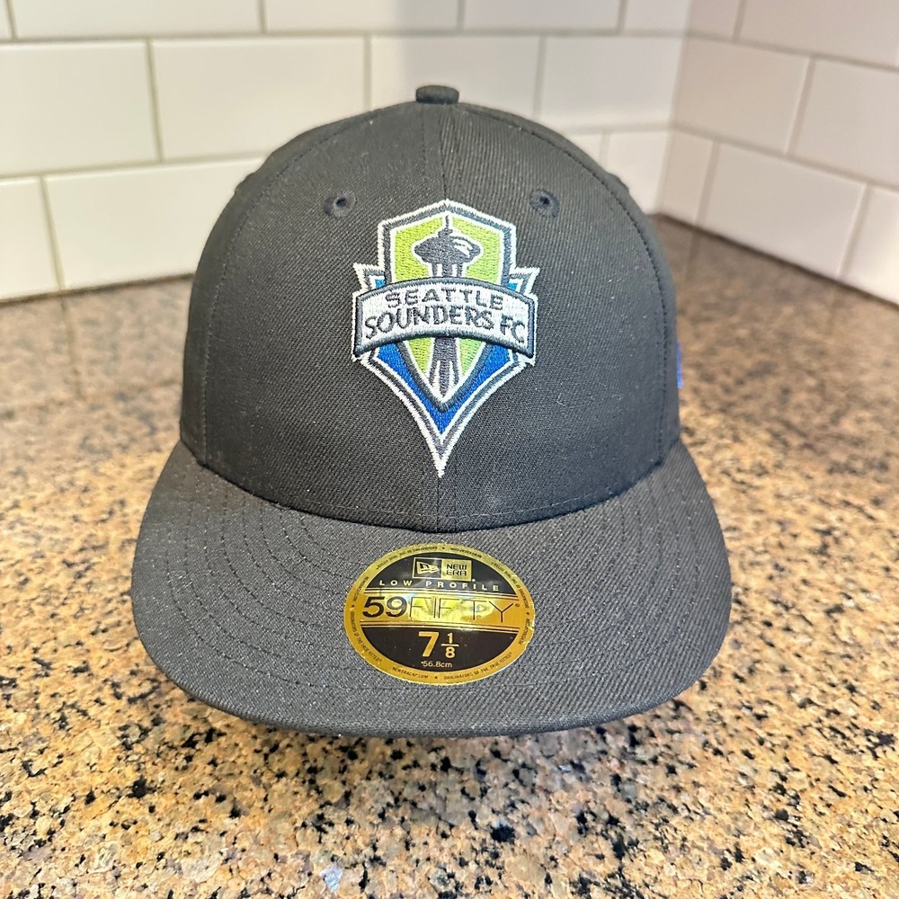 Seattle Sounders FC New Era 59FIFTY Low Profile Fitted Hat 7 1/8 Black